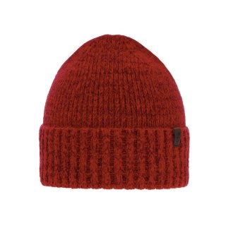 Czapka zimowa damska, czerwona, z wełną merino, Alvara
