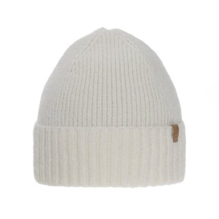 Czapka zimowa damska, kremowa, z wełną merino, Alvara
