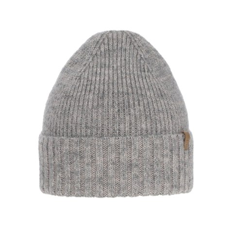 Czapka zimowa damska, szara, z wełną merino, Alvara