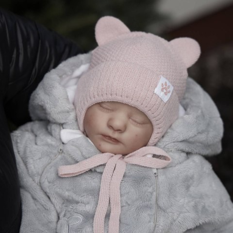 Czapka zimowa dla dziewczynki, szara, wiązana Lala Czapka zimowa dla dziewczynki, szara, wiązana Lala