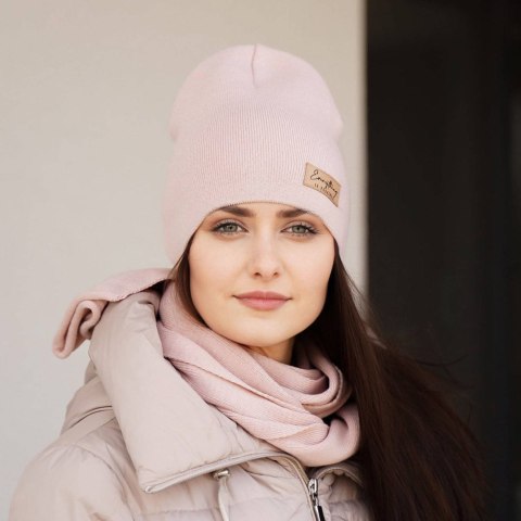 Komplet jesienny/ wiosenny damski: czapka i szalik szmaragdowy Zula