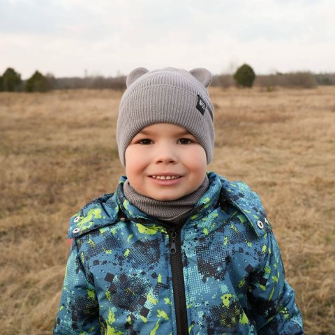 Komplet jesienny/ wiosenny dla chłopca: czapka i komin zielony Grajan Komplet jesienny/ wiosenny dla chłopca: czapka i komin zielony Grajan