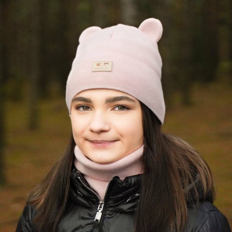 Komplet zimowy dla dziewczynki: czapka i komin szary Xantia