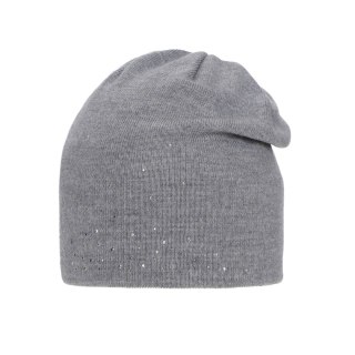 Czapka zimowa damska, szara, z wełną merino, Minerwa