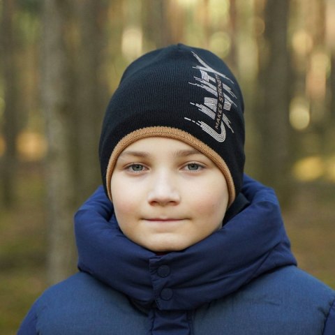 Czapka zimowa dla chłopca, granatowa, Legion