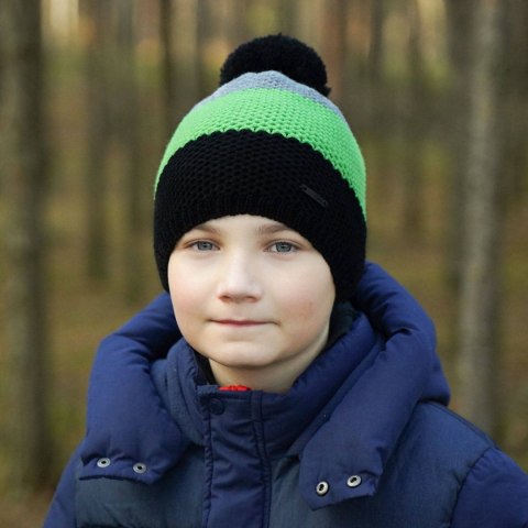 Czapka zimowa dla chłopca, granatowa, z pomponem Rodeo Czapka zimowa dla chłopca, granatowa, z pomponem Rodeo