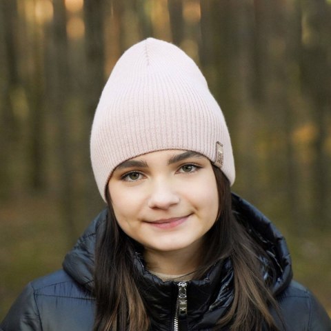 Czapka zimowa dla dziewczynki, wrzosowa Elvina