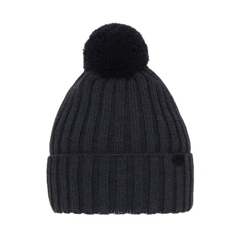 Czapka zimowa męska, ciemnoszara, z wełną merino Korynt
