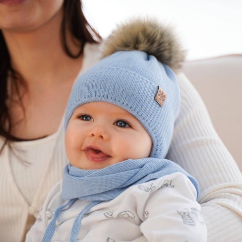 Komplet zimowy dla chłopca: beżowa czapka i szalik z wełny merino Rafael Komplet zimowy dla chłopca: beżowa czapka i szalik z wełny merino Rafael