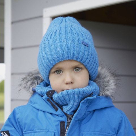 Komplet zimowy dla chłopca: czapka i komin jeansowy Zeno Komplet zimowy dla chłopca: czapka i komin jeansowy Zeno