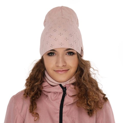 Komplet jesienny/ wiosenny dla dziewczynki: czapka i komin różowy Felicity Komplet jesienny/ wiosenny dla dziewczynki: czapka i komin różowy Felicity