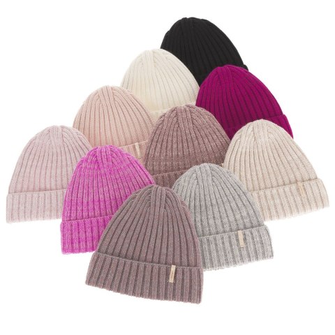 Czapka zimowa damska, czarna, z wełną merino, Missi Czapka zimowa damska, czarna, z wełną merino, Missi