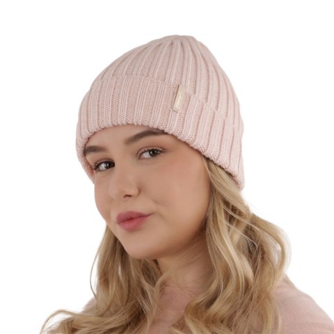 Czapka zimowa damska, wrzosowa, z wełną merino, Missi