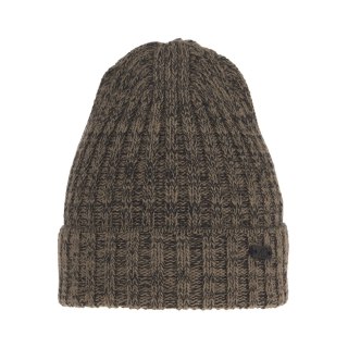 Czapka zimowa męska, beżowa, z wełną merino Timon
