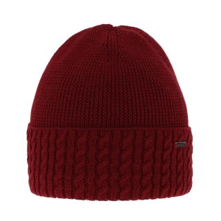 Czapka zimowa damska, bordowa, z wełną merino Febe