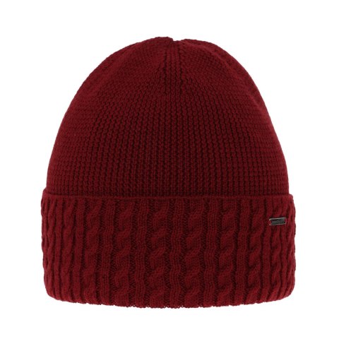 Czapka zimowa damska, bordowa, z wełną merino Febe Czapka zimowa damska, bordowa, z wełną merino Febe