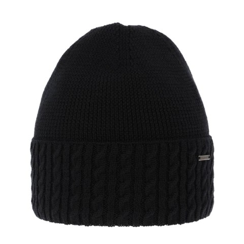 Czapka zimowa damska, czarna, z wełną merino Febe Czapka zimowa damska, czarna, z wełną merino Febe