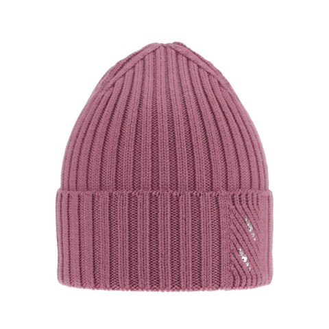 Czapka zimowa damska, fioletowa, 100% wełniana merino Ariga