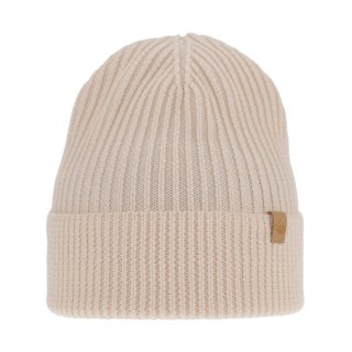 Czapka zimowa damska, kremowa, 100% wełniana merino Isla