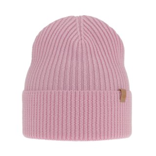 Czapka zimowa damska, różowa, 100% wełniana merino Isla