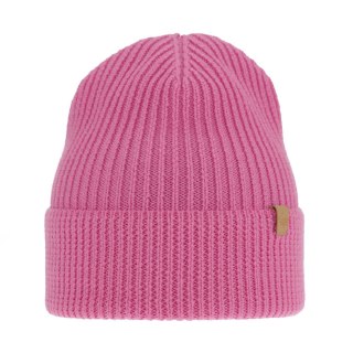 Czapka zimowa damska, różowa, 100% wełniana merino Isla