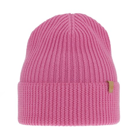 Czapka zimowa damska, różowa, 100% wełniana merino Isla