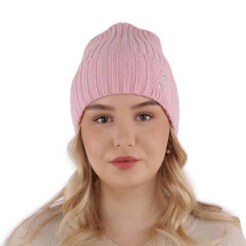 Czapka zimowa damska, szara, 100% wełniana merino Ariga