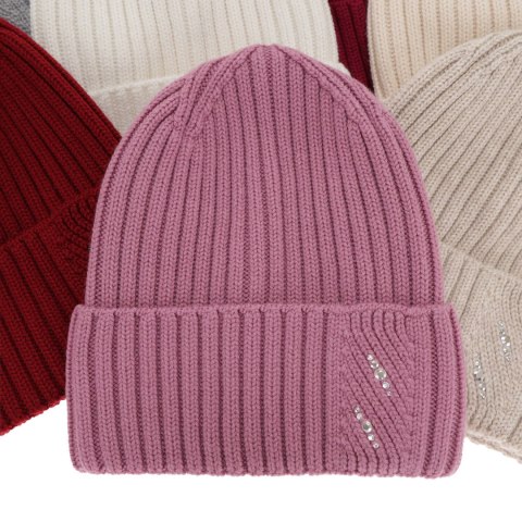 Czapka zimowa damska, szara, 100% wełniana merino Ariga