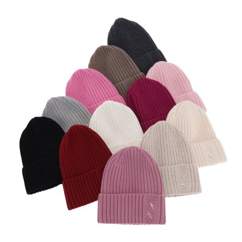 Czapka zimowa damska, szara, 100% wełniana merino Ariga