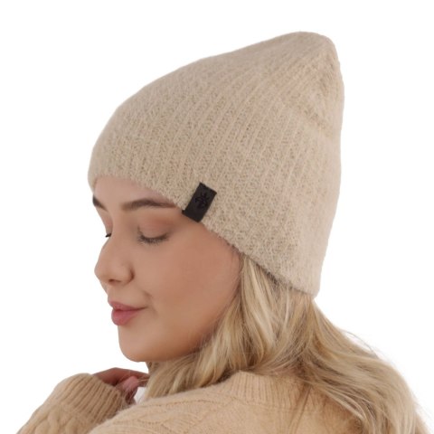 Beret zimowy damski, camel, Frances Beret zimowy damski, camel, Frances
