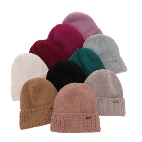 Czapka zimowa damska, camel, z wełną merino, Febe Czapka zimowa damska, camel, z wełną merino, Febe