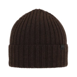 Czapka zimowa męska, brązowa, 100% wełniana merino Nathan