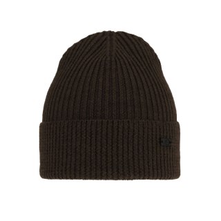Czapka zimowa męska, brązowa, 100% wełniana merino Owen