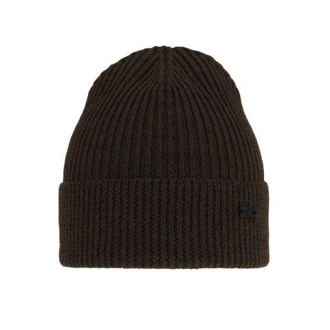 Czapka zimowa męska, brązowa, 100% wełniana merino Owen