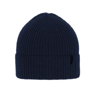 Czapka zimowa męska, granatowa, 100% wełniana merino Thorin
