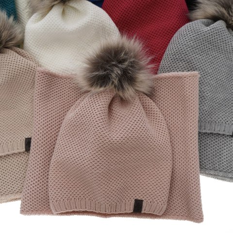 Komplet zimowy damski: czapka i komin w kolorze camel Kaliana Komplet zimowy damski: czapka i komin w kolorze camel Kaliana