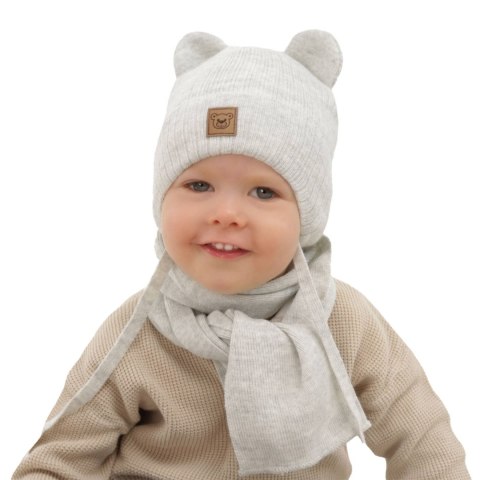 Czapka i szalik dla chłopca zimowy komplet, niebieski, wiązany Anthony Czapka i szalik dla chłopca zimowy komplet, niebieski, wiązany Anthony