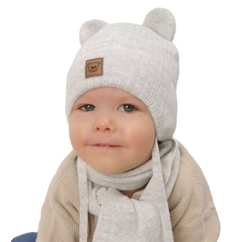 Czapka i szalik dla chłopca zimowy komplet, niebieski, wiązany Anthony Czapka i szalik dla chłopca zimowy komplet, niebieski, wiązany Anthony