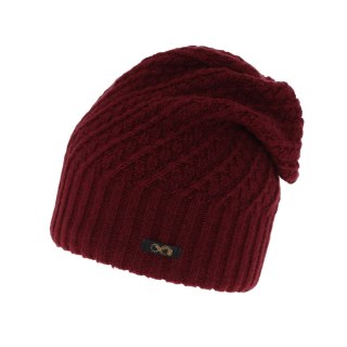 Czapka zimowa damska, bordowa, wełniana merino, Misha