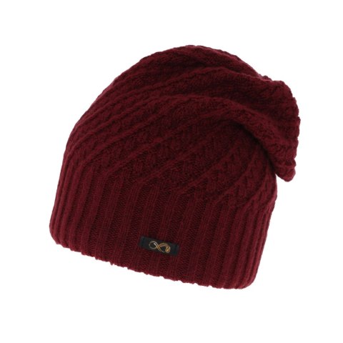 Czapka zimowa damska, bordowa, wełniana merino, Misha Czapka zimowa damska, bordowa, wełniana merino, Misha