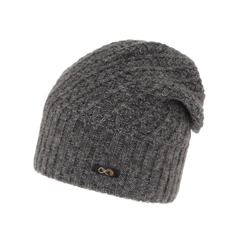 Czapka zimowa damska, ciemnoszara, wełniana merino, Misha Czapka zimowa damska, ciemnoszara, wełniana merino, Misha