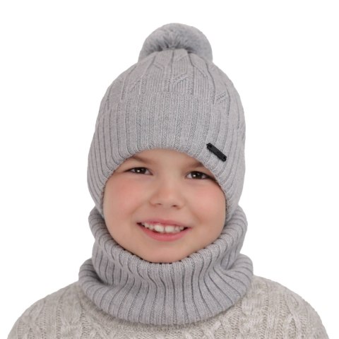 Komplet zimowy dla chłopca: czapka z pomponem i komin z podszyciem w kolorze camel wełniany merino Talar Komplet zimowy dla chłopca: czapka z pomponem i komin z podszyciem w kolorze camel wełniany merino Talar