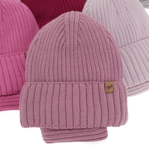 Komplet zimowy dla dziewczynki: czapka i komin fioletowy wełniany merino Mesalia Komplet zimowy dla dziewczynki: czapka i komin fioletowy wełniany merino Mesalia