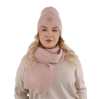 Komplet wiosenno - zimowy damski: czapka i szalik czarny Nathalie