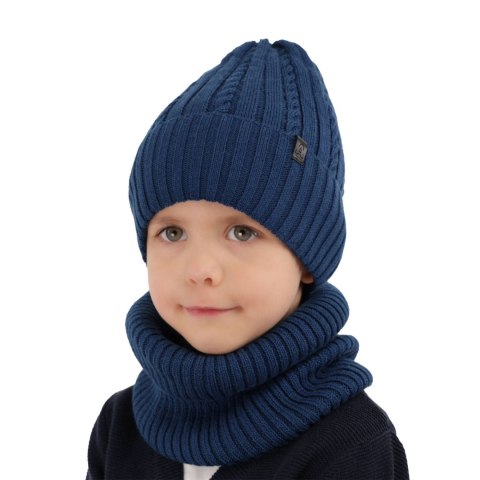 Czapka i komin dla chłopca zimowy komplet, brązowy, z wełną merino, podszyty polarem Kairo Czapka i komin dla chłopca zimowy komplet, brązowy, z wełną merino, podszyty polarem Kairo