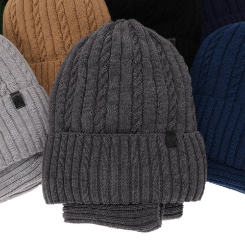 Czapka i komin dla chłopca zimowy komplet, camel, z wełną merino, podszyty polarem Kairo Czapka i komin dla chłopca zimowy komplet, camel, z wełną merino, podszyty polarem Kairo