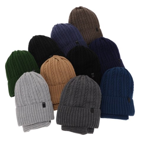 Czapka i komin dla chłopca zimowy komplet, camel, z wełną merino, podszyty polarem Kairo Czapka i komin dla chłopca zimowy komplet, camel, z wełną merino, podszyty polarem Kairo