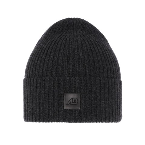 Czapka męska zimowa, ciemnoszara, 100% wełniana merino, Matias