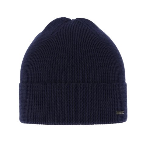 Czapka męska zimowa, granatowa, 100% wełniana merino Memfis Czapka męska zimowa, granatowa, 100% wełniana merino Memfis