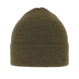 Czapka zimowa męska, zielona, 100% wełniana merino, Memfis